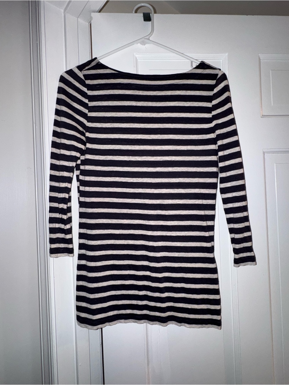 Tory Burch Navy and Cream Striped Top